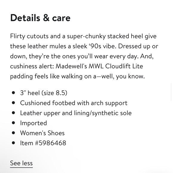 NEW🔥 Madewell The Tessa Mule in Leather in Desert Camel Sz 7 - Picture 5 of 10